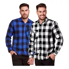 Kit 2 Camisa Xadrez Masculina Flanelada Adulto Cowboy