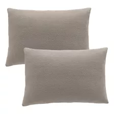 Par Fronha Travesseiro Bem Macia De Plush Hedrons Cores 2pçs Cor Taupe