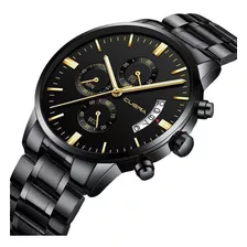 Relógio Masculino Black Motion Aço Inox Quartz Preto