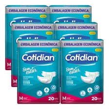 Kit Fralda Adulto E Geriatrica Cotidian Bem Estar M 120 Uni