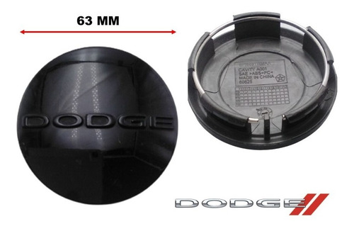 Par De Centros De Rin Dodge Charger 2006-2020 Negro 63 Mm Foto 3