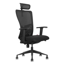 Silla De Escritorio Vigo 5k Black Edition Ergonómica Negra Con Tapizado De Tela Y Mesh