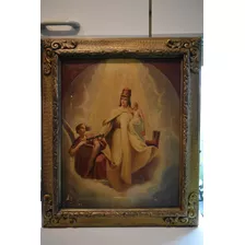 Oleo Virgen De La Merced Mercedarios Firmado 1931 Arte Sacro