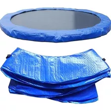 Protector Funda Lona Para Resortes Cama Elástica 3,66mts Lona De Salto Negro Cobertor De Resortes Azul