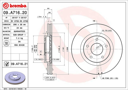 Disco Brembo Nissan X-trail (t31) 2.5 4x4 2008 A 2012 D Pza Foto 2