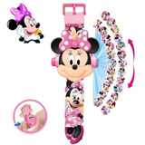 Reloj Proyeccion Minnie Mouse Rosa Juguetes Niños Cumpleaños