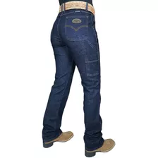 Calça Jeans Carpinteira Feminina Com Elastano Confortável