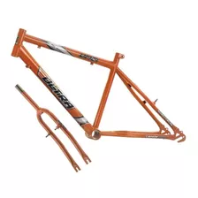 Quadro E Garfo Aro 24 Ultra Bikes Em Aço Carbono Masculina Cor Laranja