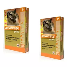 02 Cxs Antipulgas Advocate Gatos Até 4kg (combo 3 Pipetas)