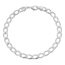 Pulseira Masculina Elos Amoeto Banhado Ródio E Prata