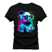 Camiseta Plus Size Algodão T-shirt Algodão Panda Show