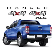 Kit Adesivo Compatível Ranger Xls 4x4 2016 Cam. Azul F631 Cor Preto
