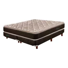 Sommier Sommier Cannon Espuma Exclusive Pillow Top Queen De 200cmx160cm Marrón Y Beige Con Base Dividida