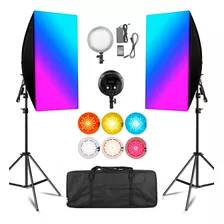 Kit De Iluminación Softbox 30w Fotografía Weifeng Led-30rgb