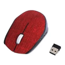 Mouse Wireless Sem Fio Tissu Vermelho Goldship