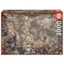 Puzzle 2000 Pcs 96x68cm Mapa De Piratas