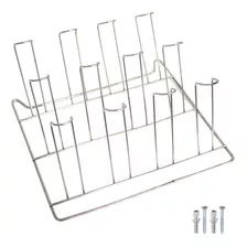 Porta Copos Parede Escorredor 12 Lugares Cromado Prático