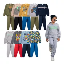 4 Conjunto Moletom Flanelado Infantil Inverno Atacado 1 À 14