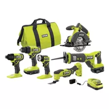 Ryobi P1819 Kit 6 Herramientas 18v C/2 Baterías Y Cargador 