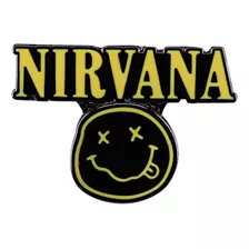 Broche Pin Piocha Nirvana Metálico Smile Bandas De Rock