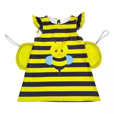 Vestido Infantil Trapézio Abelha Ou Cauda Sereia Lúdico 3d