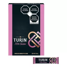 Turin Chocolate Amargo 70% Cacao 18 Barras 324 Gramos 