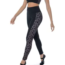 Legging Academia Voragem Demillus Onça Com Preto