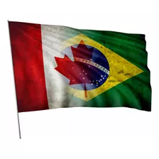 Bandeira Canadá E Brasil Envelhecida 100x145cm