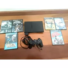 Sony Playstation 2 + 01 Controle + 01 Memory Card + 06 Jogos