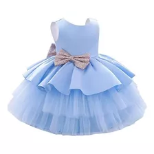 Vestido Princesa Elegante De Fiesta Con Tutu Y Lazo De Niñas