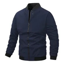 Casual Chamarra Ligera Bomber Varsity Hombre Rompevientos