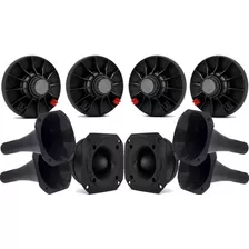 Kit 4 Corneta Driver Drv500 + 2 Super Tweeter + 4 Cone Preto