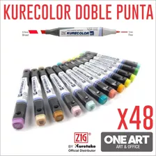 Marcador Kurecolor Kc3000 Doble Punta Recargable X 48 Unidad