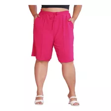 Bermuda Short Feminino Duna Plus Size Cores Moda Verão