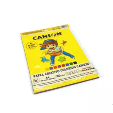 Papel Colorido Canson 8 Cores A4 32 Folhas 80g/m² Criativo