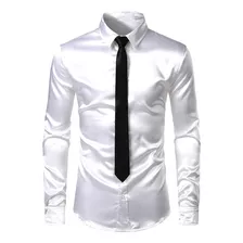 Peças Masculinas (camisa+gravata) Camisas Sociais De Cetim D