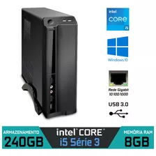 Pc Slim Core I5 Série 3 8gb Ssd 240gb Win 10 Rede Gigabit