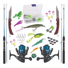 Kit De Pesca 10kg C/2 Varas+2molinetes+itens+brindes