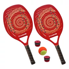 Par 2 Raquetes Beach Tennis Fibra Carbono Camewin - Original