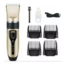 Tosquiadora De Pelos Pet Profissional Sem Fio Usb + 4 Pentes Cor Dourado 110v/220v