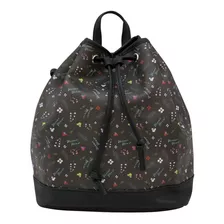 Mochila Preta Couro Sintético Minnie Disney Cor Preto