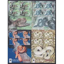 2015 Wwf Reptiles- Serpientes- Samoa (hojita Bloque) Mint