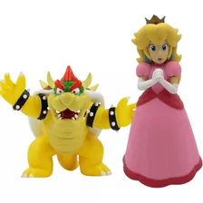 Kit - 2 Personagens Família Mario - Koopa - Princesa Peach 