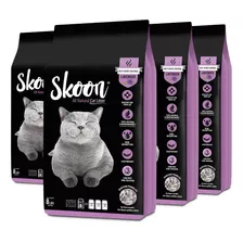 Skoon® Arena Para Gato 4 Pack Edición Especial Lavanda X 14.4kg De Peso Neto Y 3.6kg De Peso Por Unidad