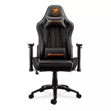 Silla De Escritorio Cougar Outrider Gamer Ergonómica Outrider Black Con Tapizado De Cuero Sintético