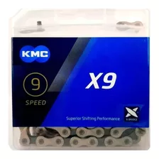 Corrente Kmc X9 Silver Prata 116l 9v Shimano Sram Mtb Speed