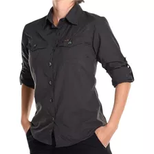 Camisa Feminina De Botão C/ Proteção Uv50+ Safari Hard