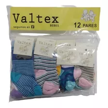 Medias Bebe Valtex X12u Lisas, Talles Y Colores Surtidos