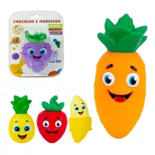 Chocalho + Mordedor Frutinhas Vila Toy Vários Modelos Macio