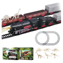 Pista De Trenes Y Dinosaurios Electrico 32pcs Juguete Niños 